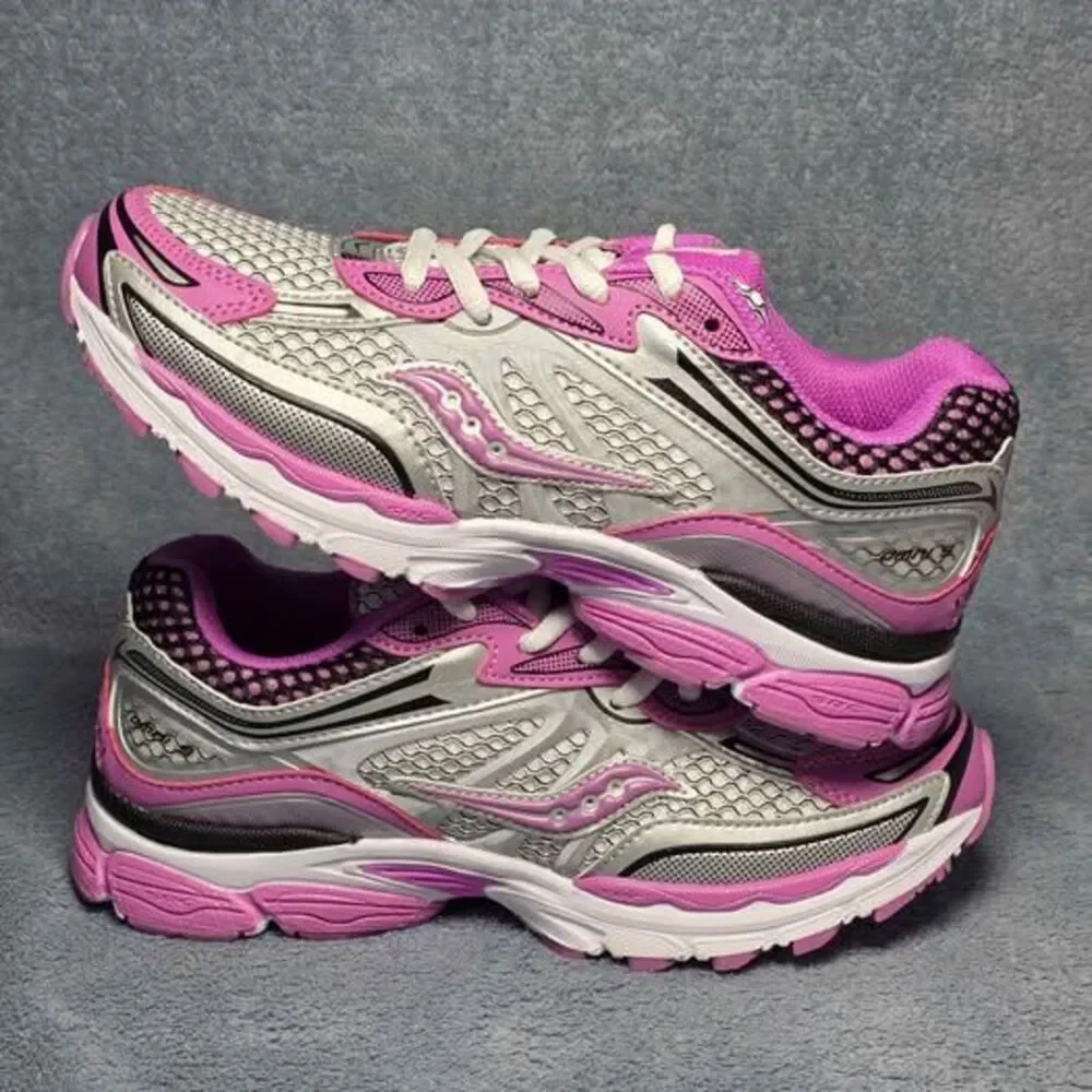 Saucony Omni 9 KDZ Silver Purple Black Shoes Youth Size 5.5M or Womens Size 7